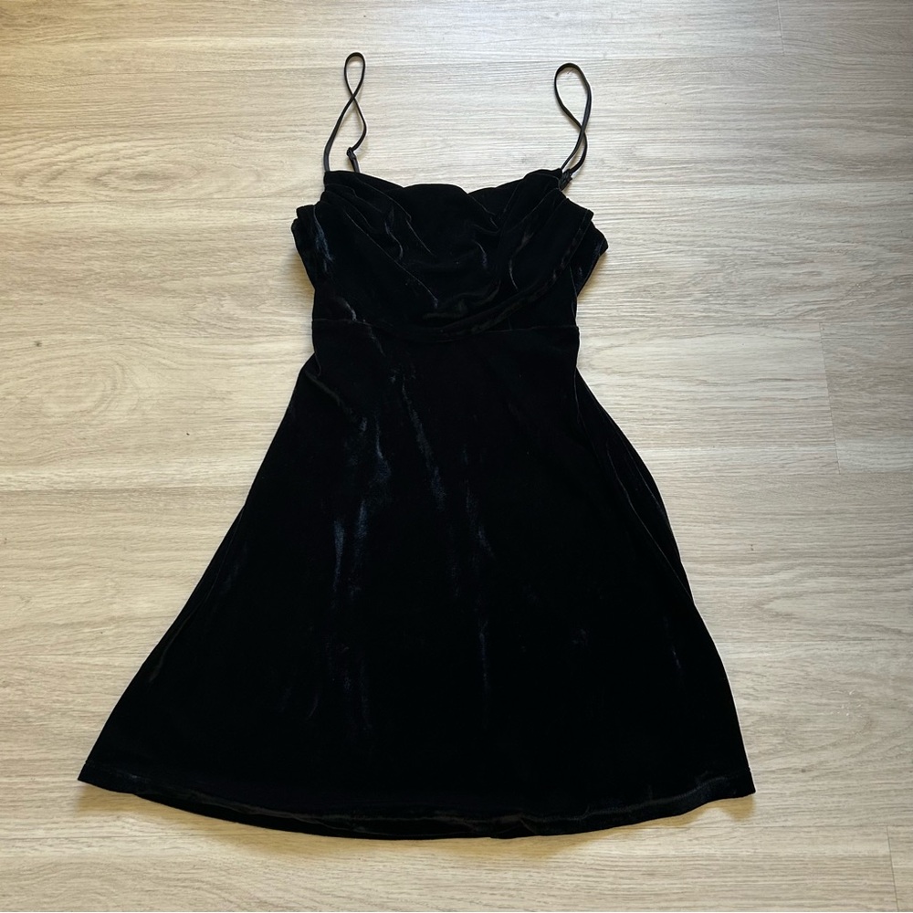Urban Outfitters Black Velvet Mini Dress